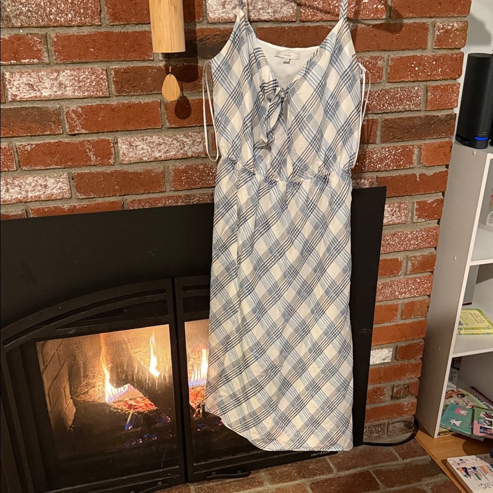 Joie Blue and White Checkered Dress
